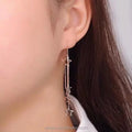 Certified 18K Gold Starry Sky Hanging Earrings AU750 Tassel Hanging Earrings Rose Gold Jewelry Earrings Women's Elegant