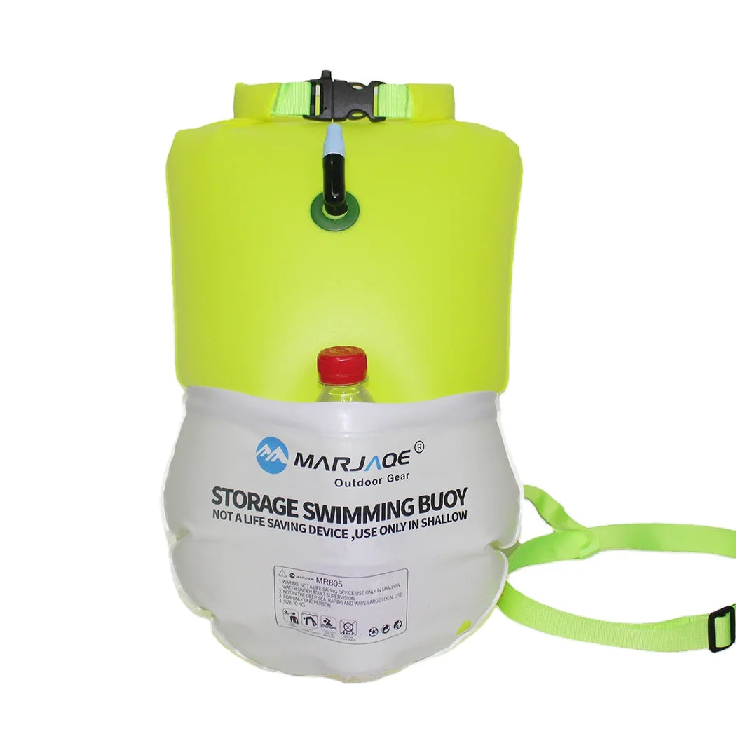 Heryline Inflatable 0.35MM PVC Open Pool Buoy Tow Float Dry Bag Waist Belt Pocket 20L Capacity Swimming Water Sports Storage