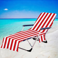 MADESHINE Beach Chair Pool Lounge Chaise Microfiber Quick Drying Towel Sun Cover With Side Storage Pockets
