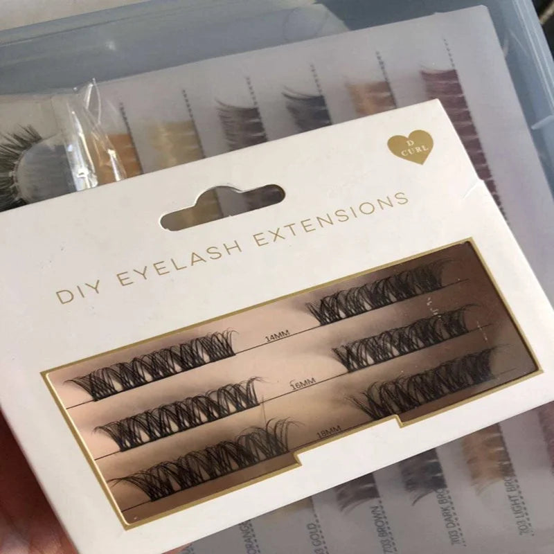 Faux Mink Cluster Lashes Extra Fluffy Individual Cluster Lashes Kit Natural False Eyelashes Extension Fluffy Cluster Lashes
