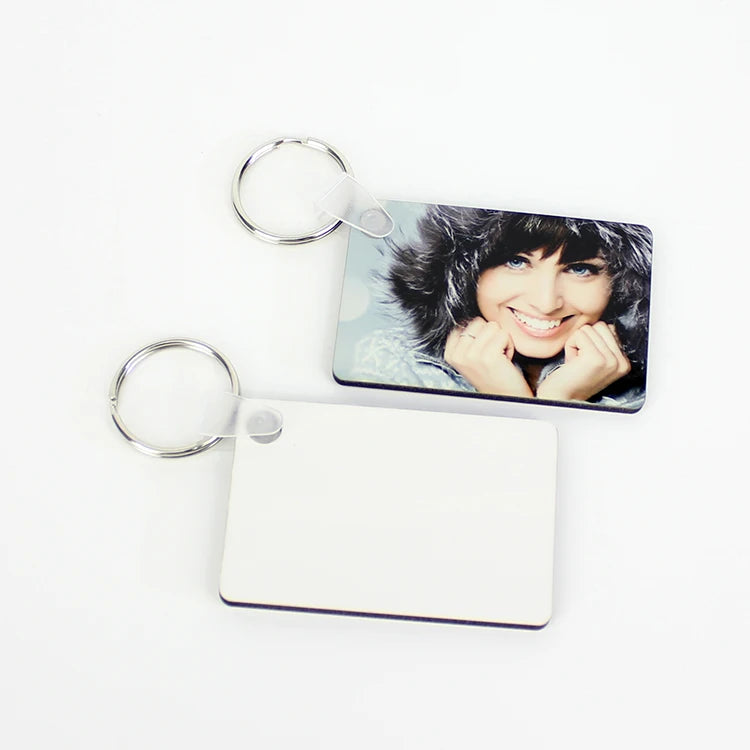 Funny Custom Sublimation Wood Rectangle Blank MDF Keychains