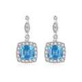 Exquisite 925 Sterling Silver Rhinestone Zircons Diamond Women Fashion Gemstone stud Earrings