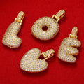 Delicate and Fat 26 18K Gold Plated Brass Zircon Stone Letter Charm Pendant for Unisex Necklace