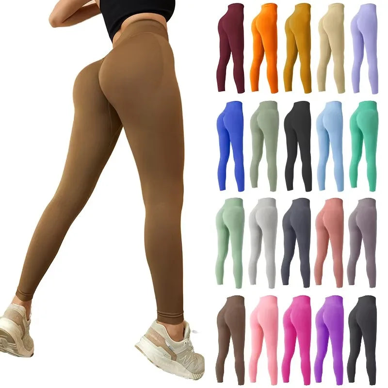 PASUXI High Waist Yoga Pants Butt Lift Women Fitness Workout Leggings Seamless Sport Gym Tights