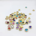 SINRONG Double Drop Droplet Machine Printing/gluing Clothing Accessories 12 16 Inlaid 7 10 Plastic Base Outer Rhinestones