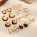 DAIHE Fashion Chunky Earrings 18k Gold Plated Stainless Steel Women Colorful Enamel Hoop Earrings