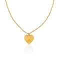 Chris April Retro Simple 316L Stainless Steel Gold Plated Singapore Chain Heart Pendant Necklace