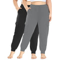 Custom Logo Plus Size Jogger Cargo Pants for Women 1XL-5XL Loose Fit Sport Pants with Pockets Cuffed Hem Casual Trousers