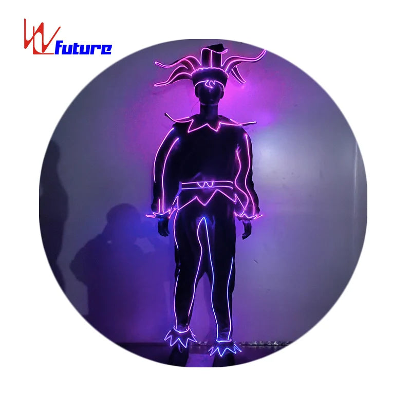 Fiber-optic Light up Circus Clown Parade Costume