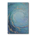 2024 Factory Wholesale Modern Decorative Painting Handmade Oil Painting Abstract Blue Sea Painting Hotel Lobby MegaBDM