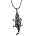 Silver crocodile Animal Pendant with Chain Men's Punk Style Necklace