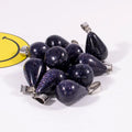 Huiying Blue sand natural stone water drop pendant crystal gemstone teardrop pendant for necklace making jewelry