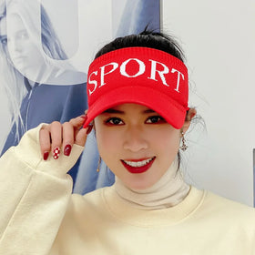 Unisex Outdoor Sports Sun Visor Empty Top Hat Caps Customizable Polyester in Solid Colors for Casual Adults Travel