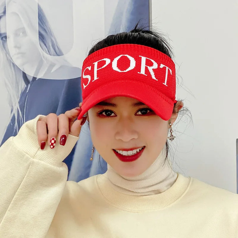 Unisex Outdoor Sports Sun Visor Empty Top Hat Caps Customizable Polyester in Solid Colors for Casual Adults Travel