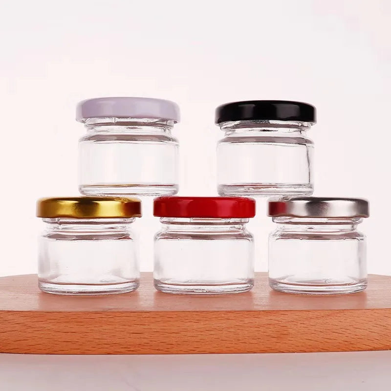 Mini Small 25ml 40ml 100ml Glass Food Jar with Lid for Portable Subpackage Jam Jelly