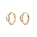 Fashion Fine Stainless Steel Zircon Charm Earring 18k Gold Plated Hoop Earring