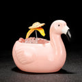 Popular Hallowmas Marble New Bone China Duck Bird Tumbler Animal Shaped Mug Hawaii pink Flamingo Shape Ceramic Tiki Mugs