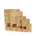 Custom WIZ Brand 50-180 Micron Resealable Window Kraft Paper Stand up Snack Pouch Ziplock Bags