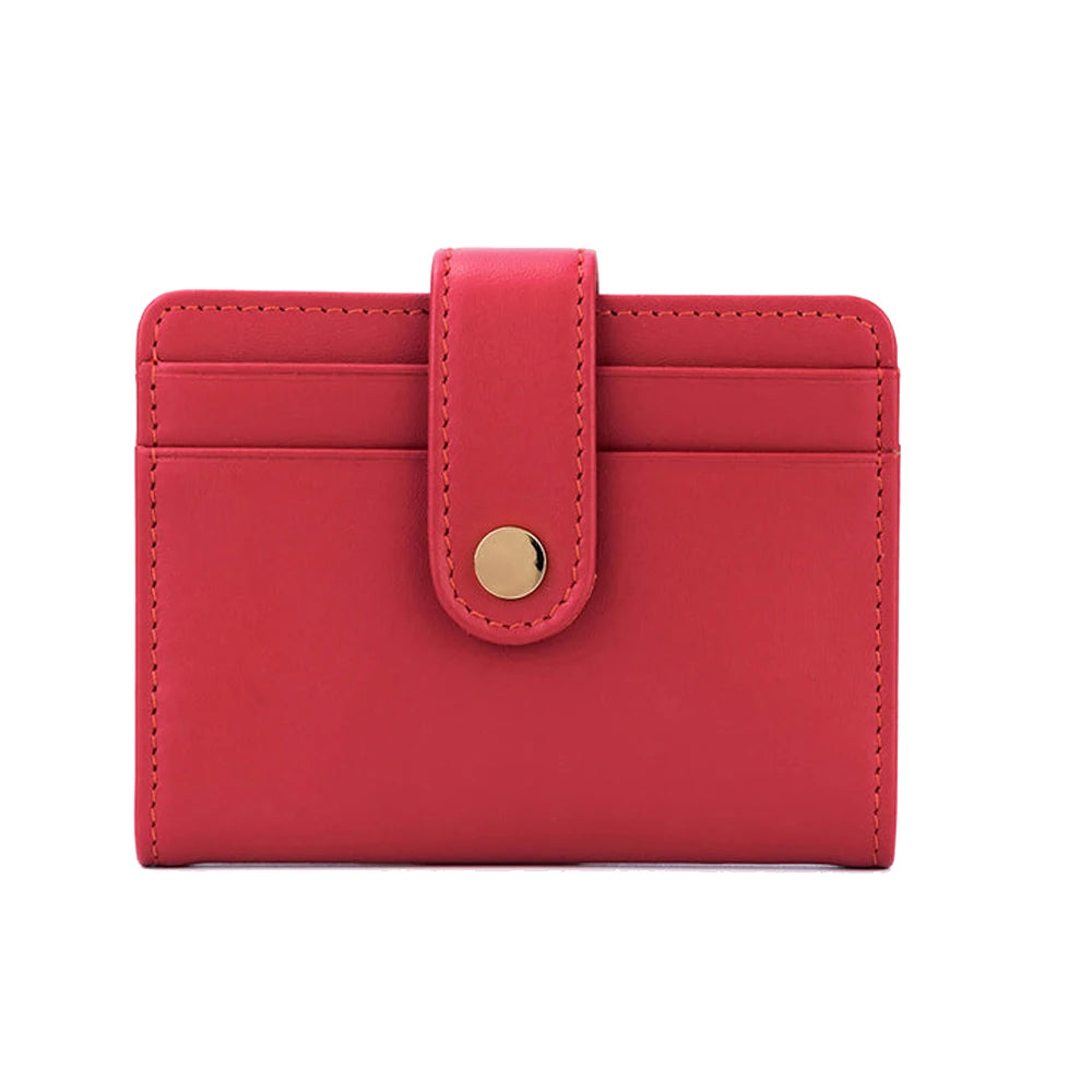 Luxury Handmade Custom Logo RFID Blocking Genuine Leather Credit Card Holder Wallet Women Short Bifold Clutch Purse Mount Yanzhi