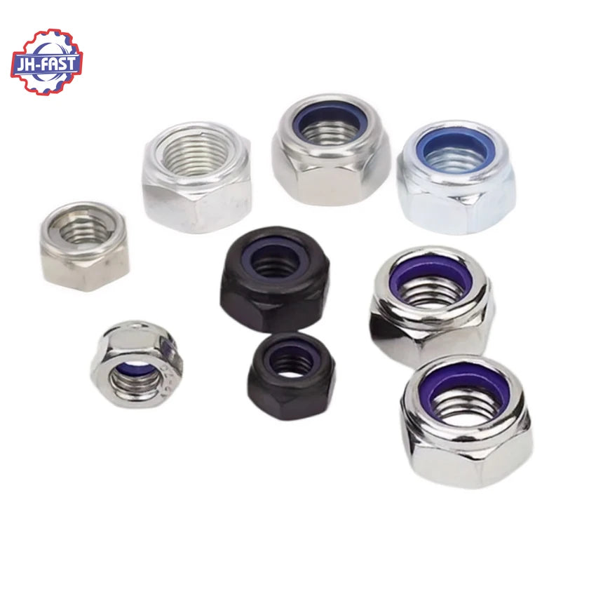 DIN985 Hexagon Thin Nuts With Non-Metallic Insert Nylon Insert Stainless Steel 304 316 A2 A4 M3 M4 M5 M6 M8 Hex Insert Lock Nut
