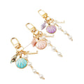 Wholesale Pearl Shell Conch Key Chains Metal Key Rings Holders Exquisite Charm Handbag Keychain Trinkets Car Key Chain
