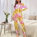 Custom 2 Piece Printing Women's Pajamas Long Sleeve Pyjamas Women Sleepwear Cotton Like Pijamas Woman