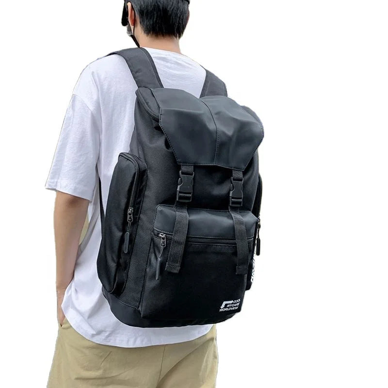 Fashion Student Large-capacity Anti-theft Casual Sports Travel Backpack USB Letter Pattern Linen Lining Waterproof Portable