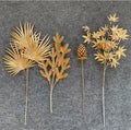 Hot Sale Artificial Gold Eucalyptus Leaves Flowers Golden Ginkgo Leaves for Decor