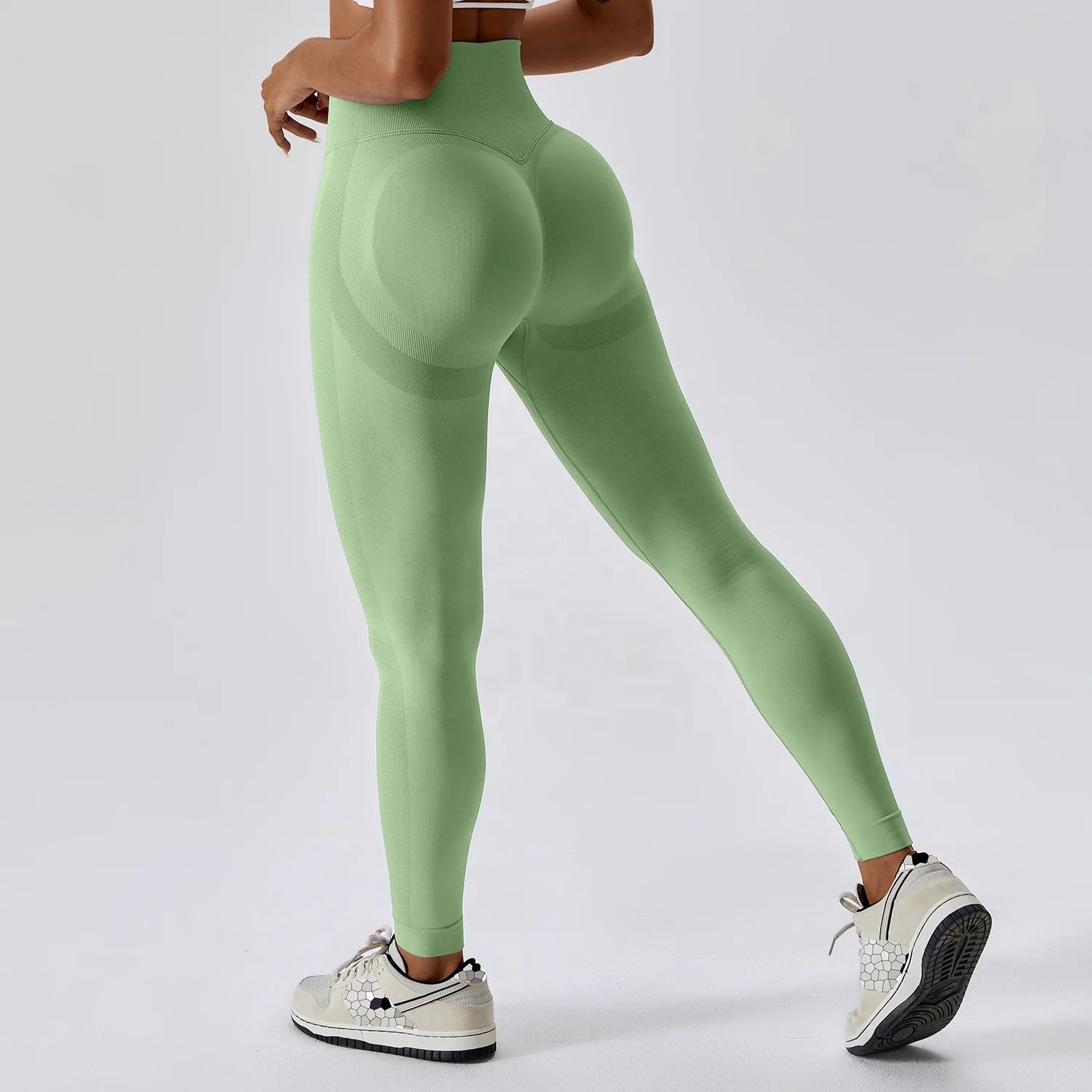 Lift Hip Seamless Fitness Tights High Waist Yoga Pants Cycling Running Sports Gym Leggings