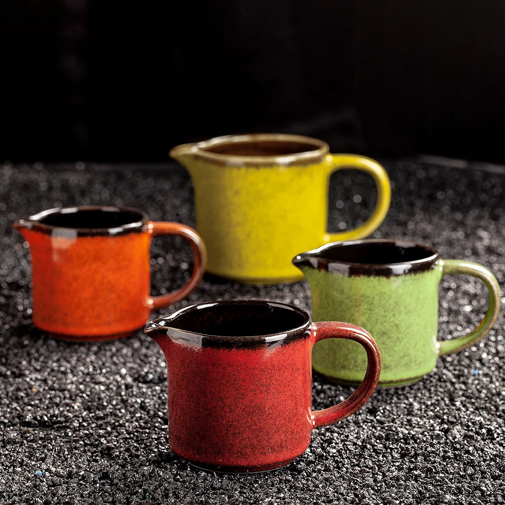 Small Tableware Coffee Milk Pot Cafe Banquet Catering 100Ml 200Ml Ceramic Jug Milk Pitcher With Handle