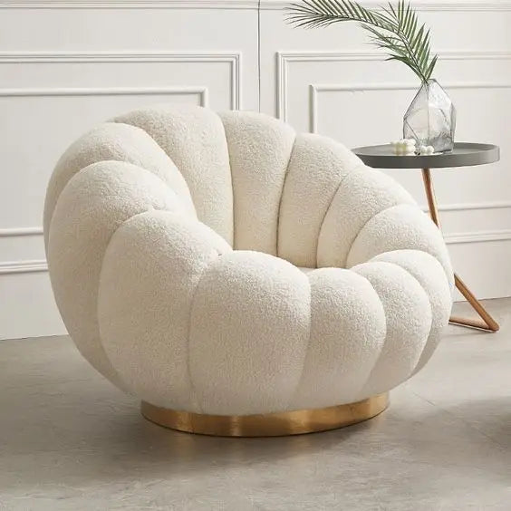 Nordic Teddy Luxury Leisure Lounge Chair Single Seater Wool Fabric Armchair for Home Office Minimalist for Living Room Bedroom