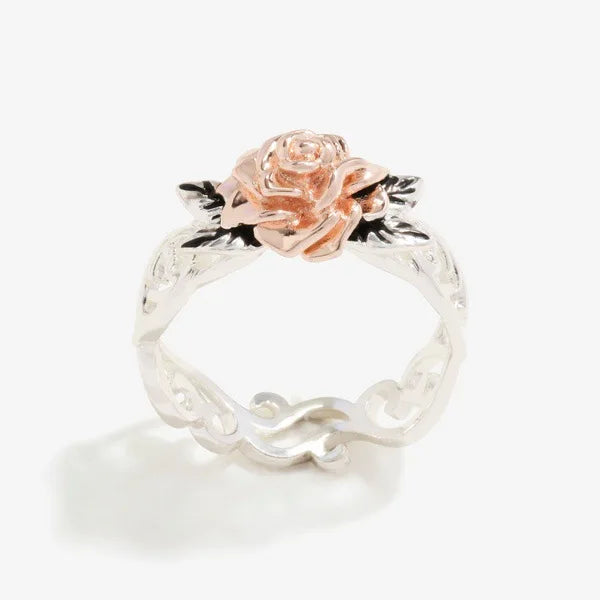 GT Popular Copper Hollow Out Rose Shaped Ring for Women Vintage Style