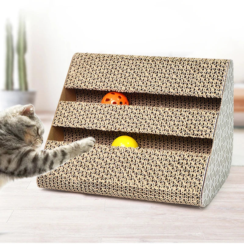 Cat Scratching Toy Interactive Toy Cat Scratcher Cardboard with Ball