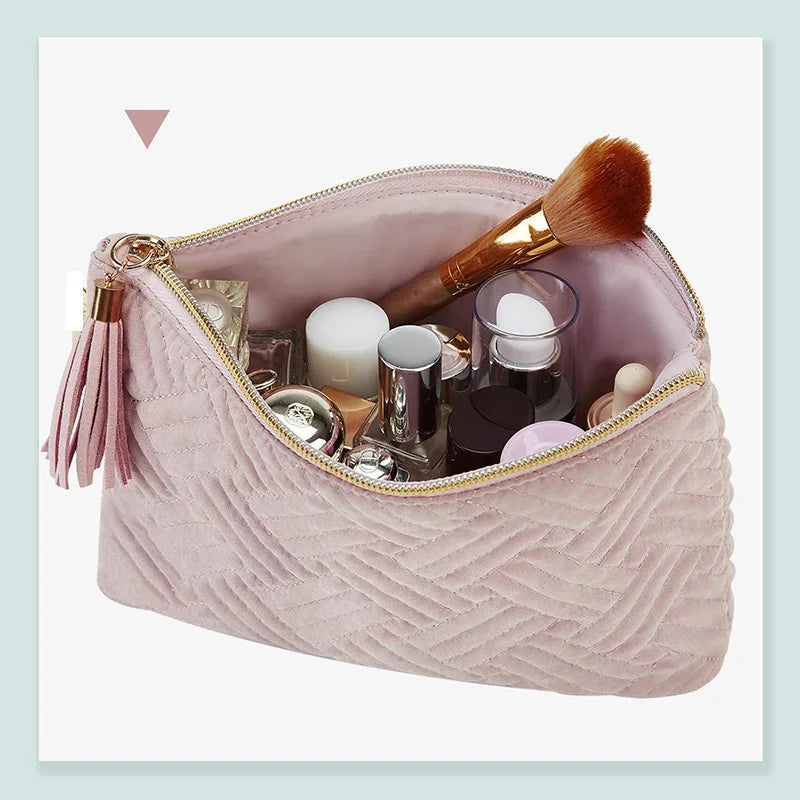 Waterproof Zipper Organizer Makeup Bag for Toiletry Pouch Cosmetic Accessories with Gifts