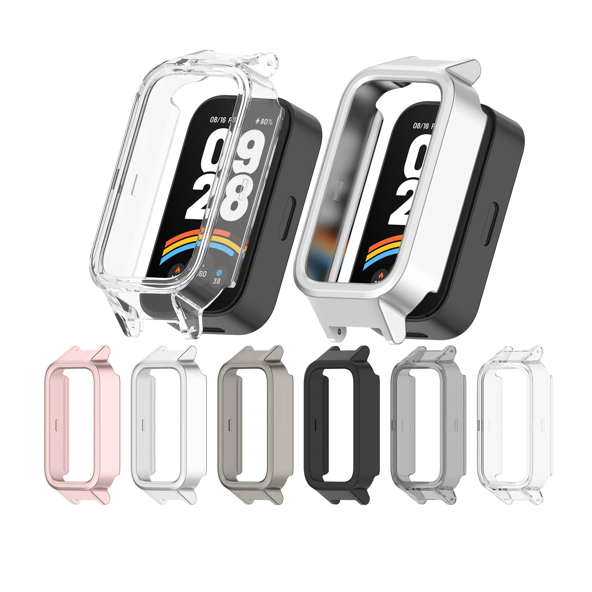 ShanHai for Xiaomi Band 9 Active Protective Watch Case for Redmi Band 3 Hollow Hard PC Shell Protector Durable Watch Cover