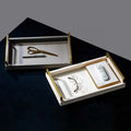 European Luxury PU Leather Storage Organizer Tray with Golden Metal Handles for Bathroom & Living Room Tableware Storage