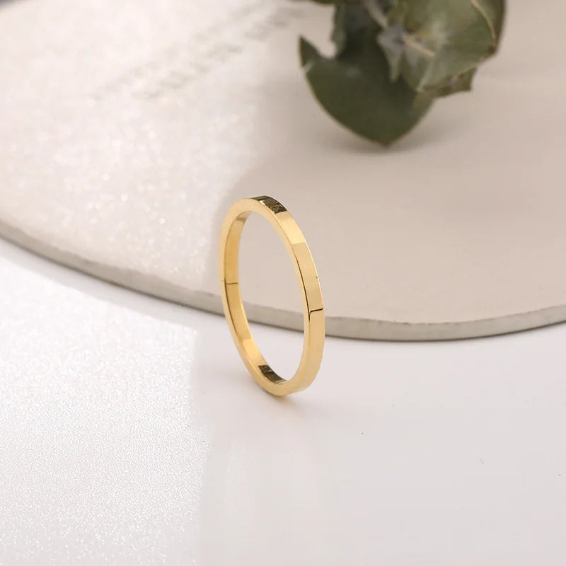 Young Girl Women Big Area Polished Wide Ring Personal Style Blanket Ring for Engraving