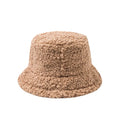 Quick Shipping Stock Solid Color Fashion Adjustable Fluffy Bucket Hat Faux Fur Winter Bucket Hat Women