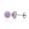 925 Sterling Silver Trendy Rhodium-Plated Pink Opal Stud Earrings for Weddings Anniversaries Parties Custom Jewelry for Gifts
