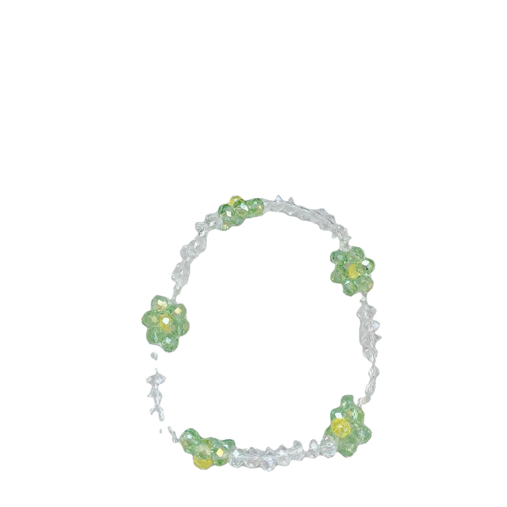 Colorful Crystal Beaded Bracelet Ins Handmade Student Flower Woven Small Flower Beaded Daisy Bracelet