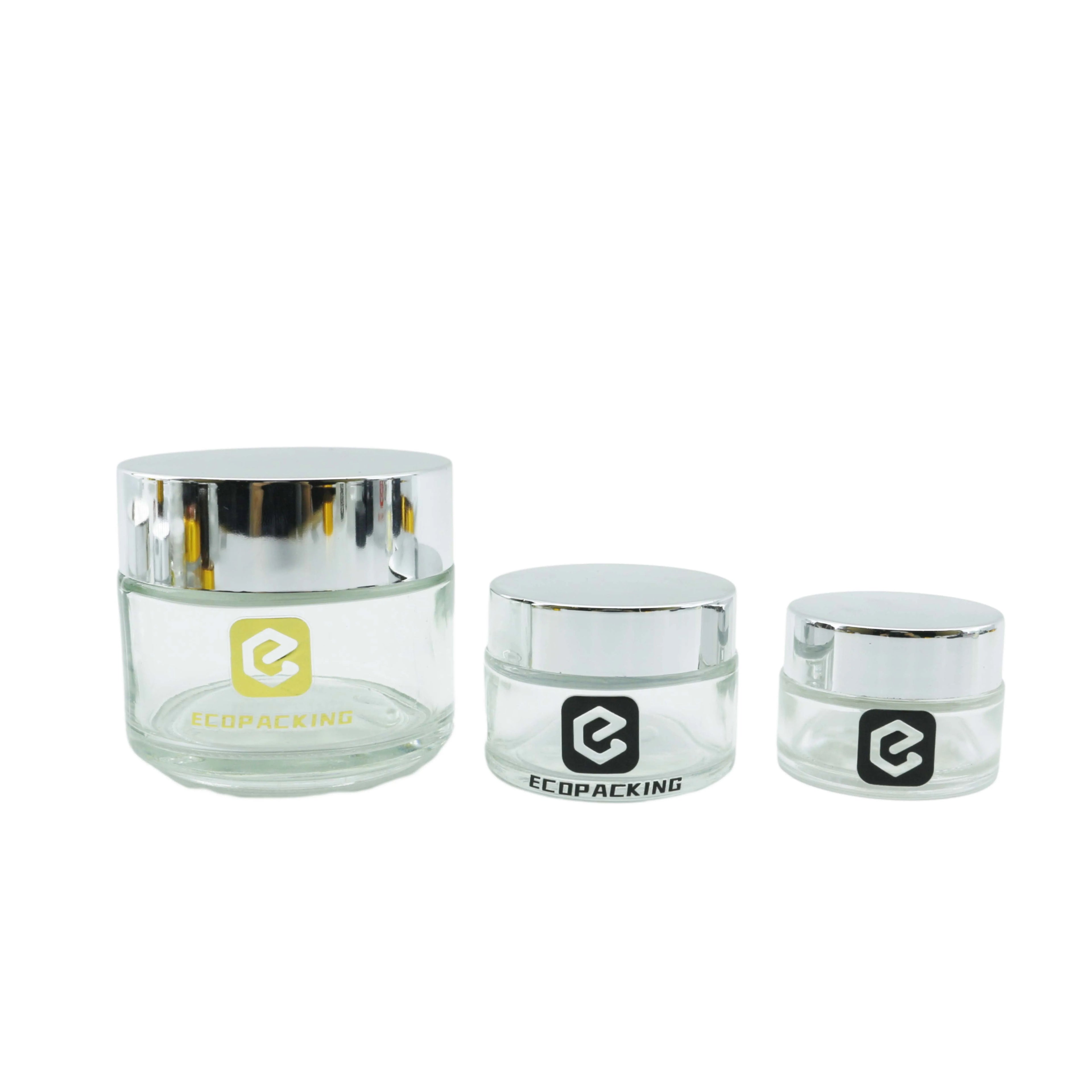 Wholesale Transparent Clear Glass Container Cosmetic Skincare Cream Glass Jar