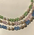 2025 New Arrival Fashion Jewelry Natural Stone Blue Crystal Necklace Baroque Natural Freshwater  Collar Chain Pearl Necklace