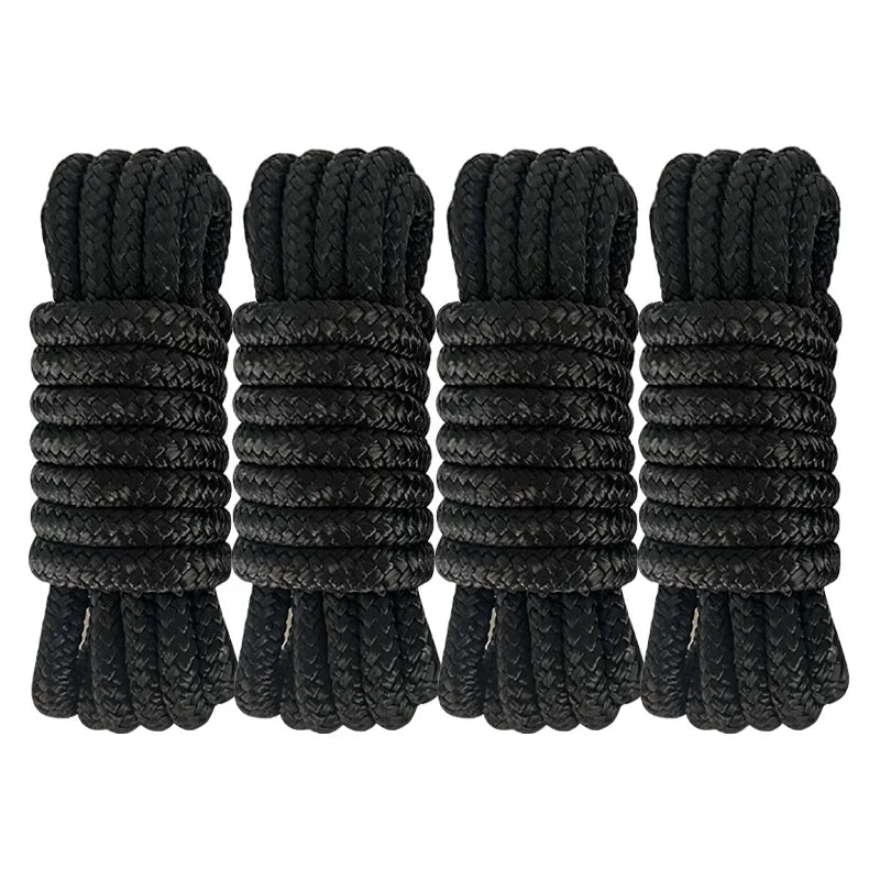High Strength Black Nylon Boat Fender Dock Line Double-Dyed Woven Rope in Roll or Coil