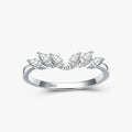 Ailmay 925 Sterling Silver Stackable Zirconia CZ Ring Simple Geometric Design Wing Finger Ring Fine Female Fashion Jewelry