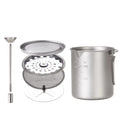 Camping Accessories Outdoor Camping Titanium Coffee Cup 750ml 25oz with French Press Device Filter Tea Mug Cooking Pot