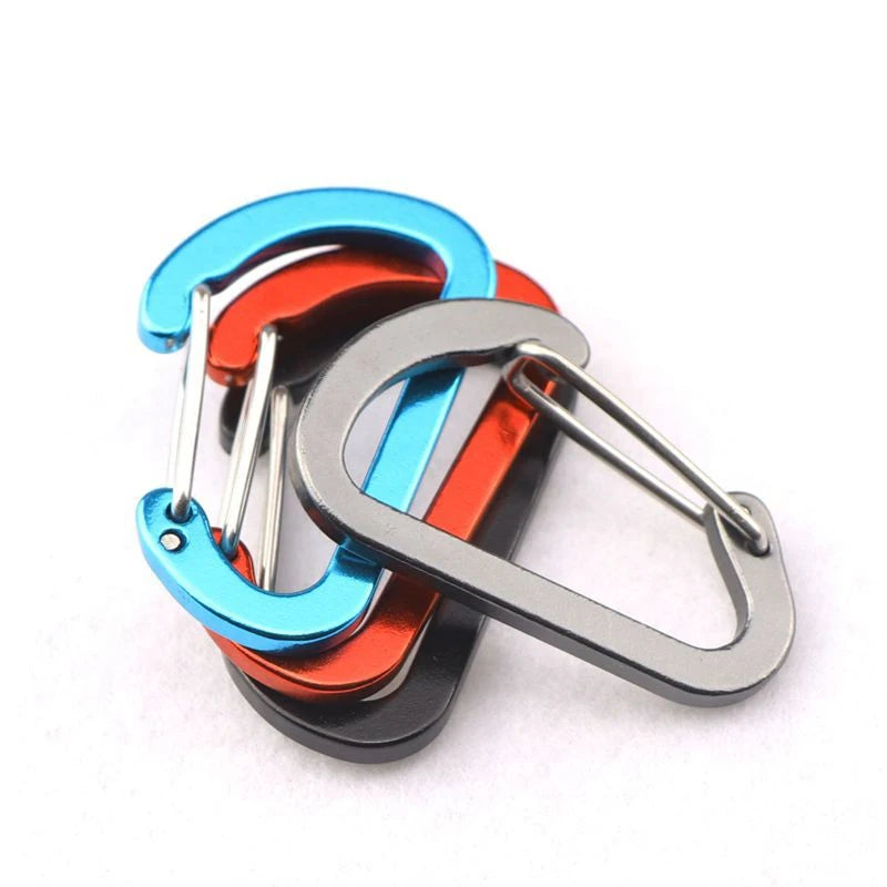 Small Mini D-Shape Carabiner 6cm Flat Aluminum Keychain Hook