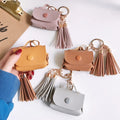 Hot Selling Wholesale PU Leather Earphone Case Cute Accessories Protector Kawaii Tassel Earphone Shell Headset Cover Custom Size