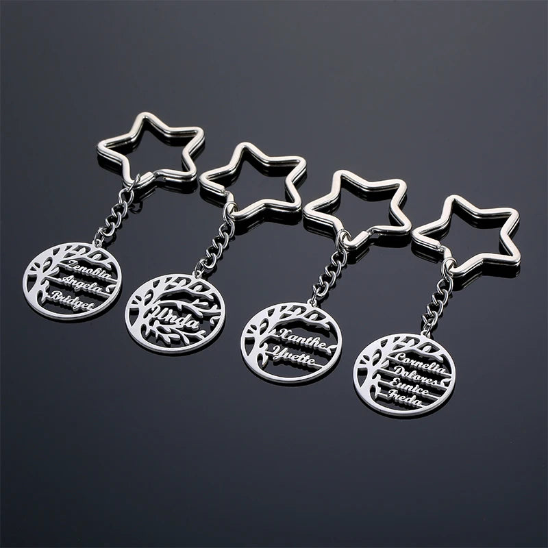 Custom Life of Tree Name Necklace Family Member Happiness Tree Pendant E-platedName Necklace