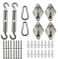 304 Stainless Steel Accessories Spring Snap Carabiner Turnbuckle Eye Pad Sun Shade Sail Fixing Kits