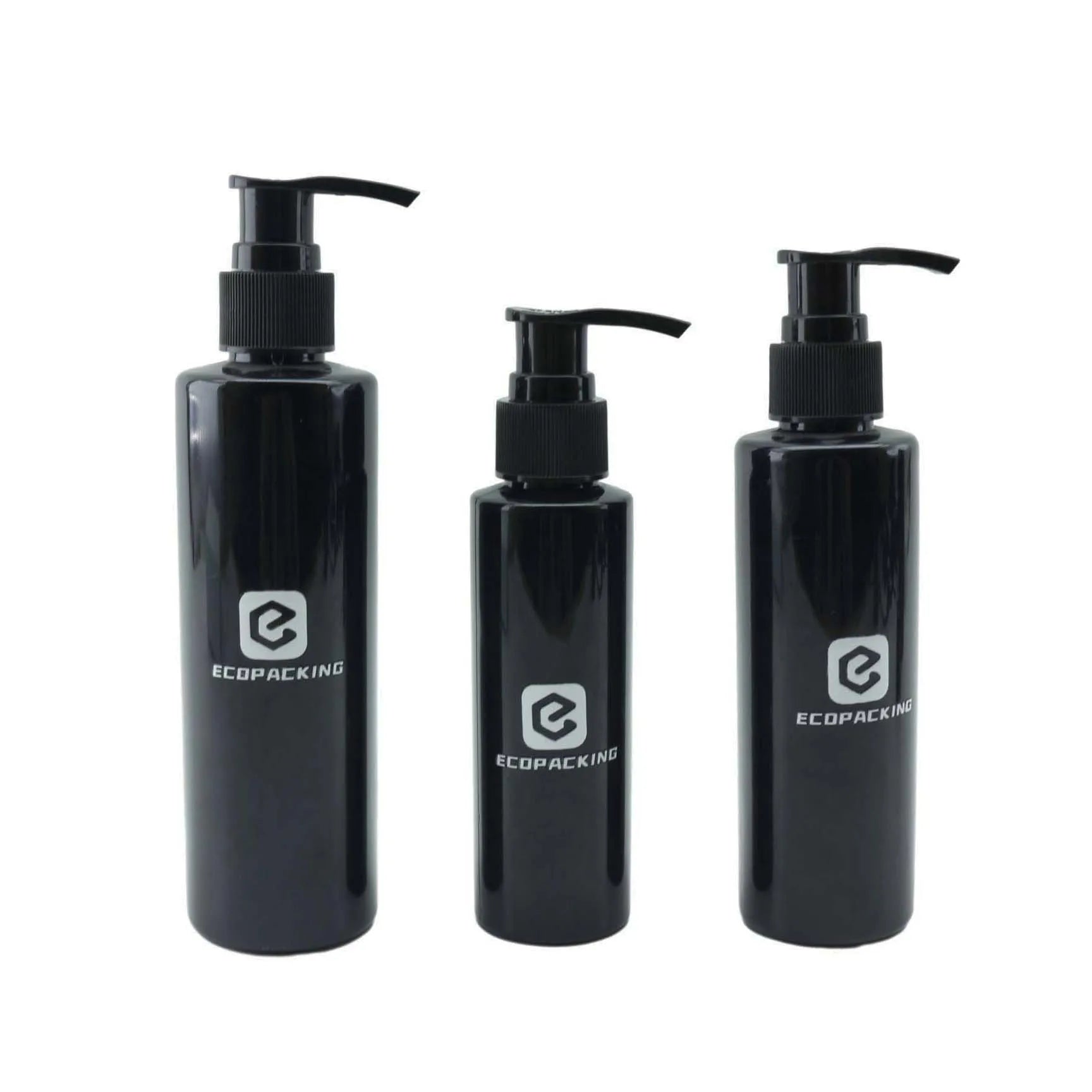 PET Black Plastic Shampoo and Conditioner Bottle With Black Plastic Pump